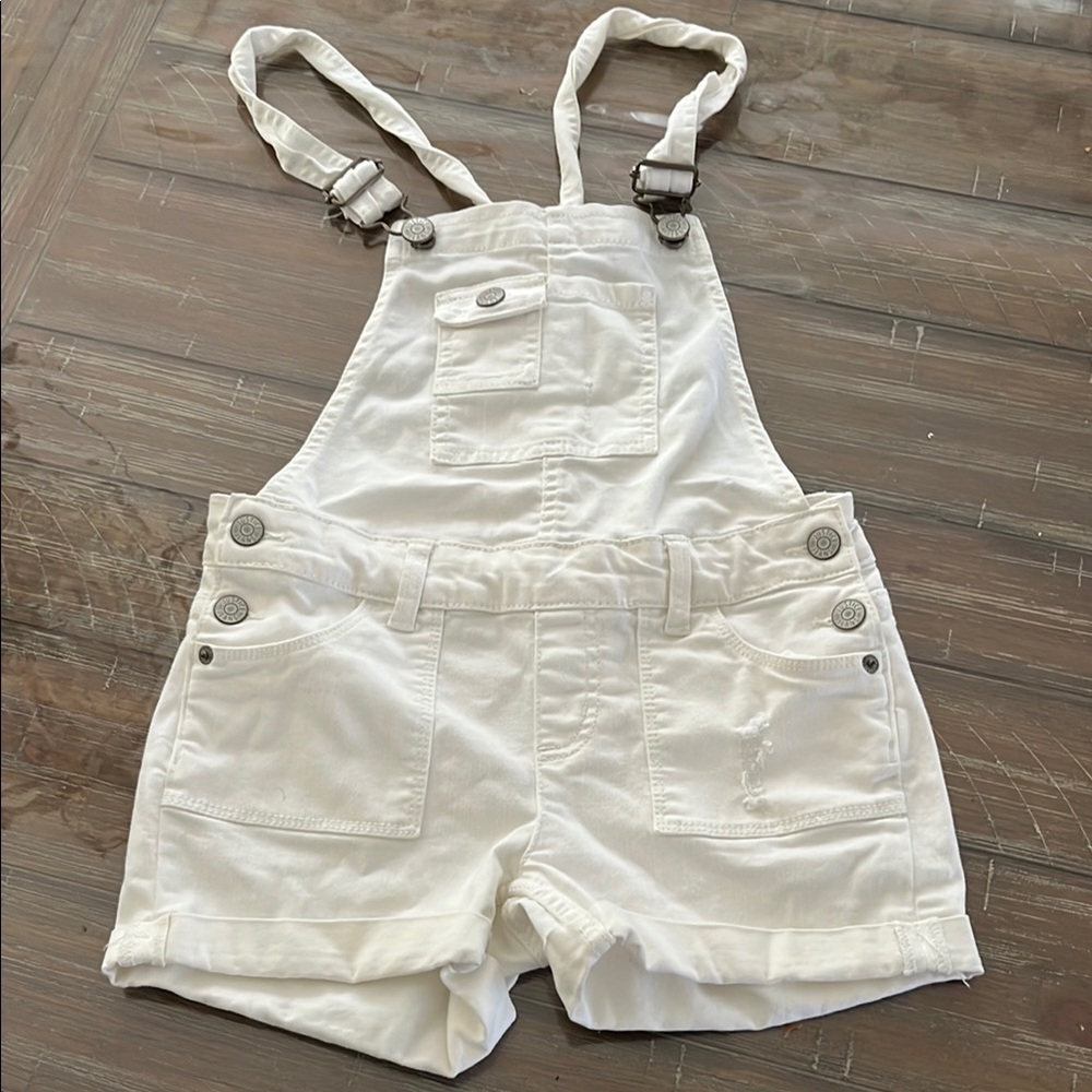 Justice White Denim Jumpsuit with Adjustable Straps